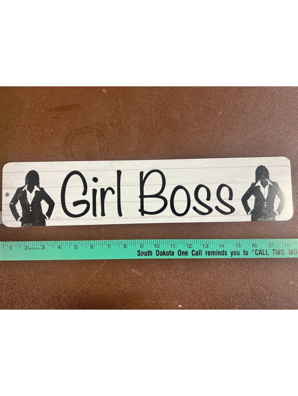 Girl Boss Aluminum Sign 4x18 Women’s Office Entrepreneur Wall Decor Gift